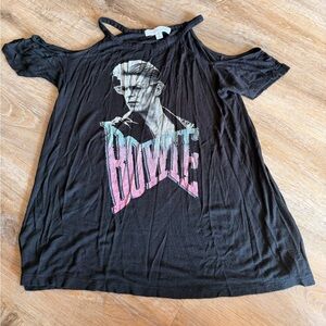 Daydreamer Bowie Graphic T-Shirt Cold Shoulder